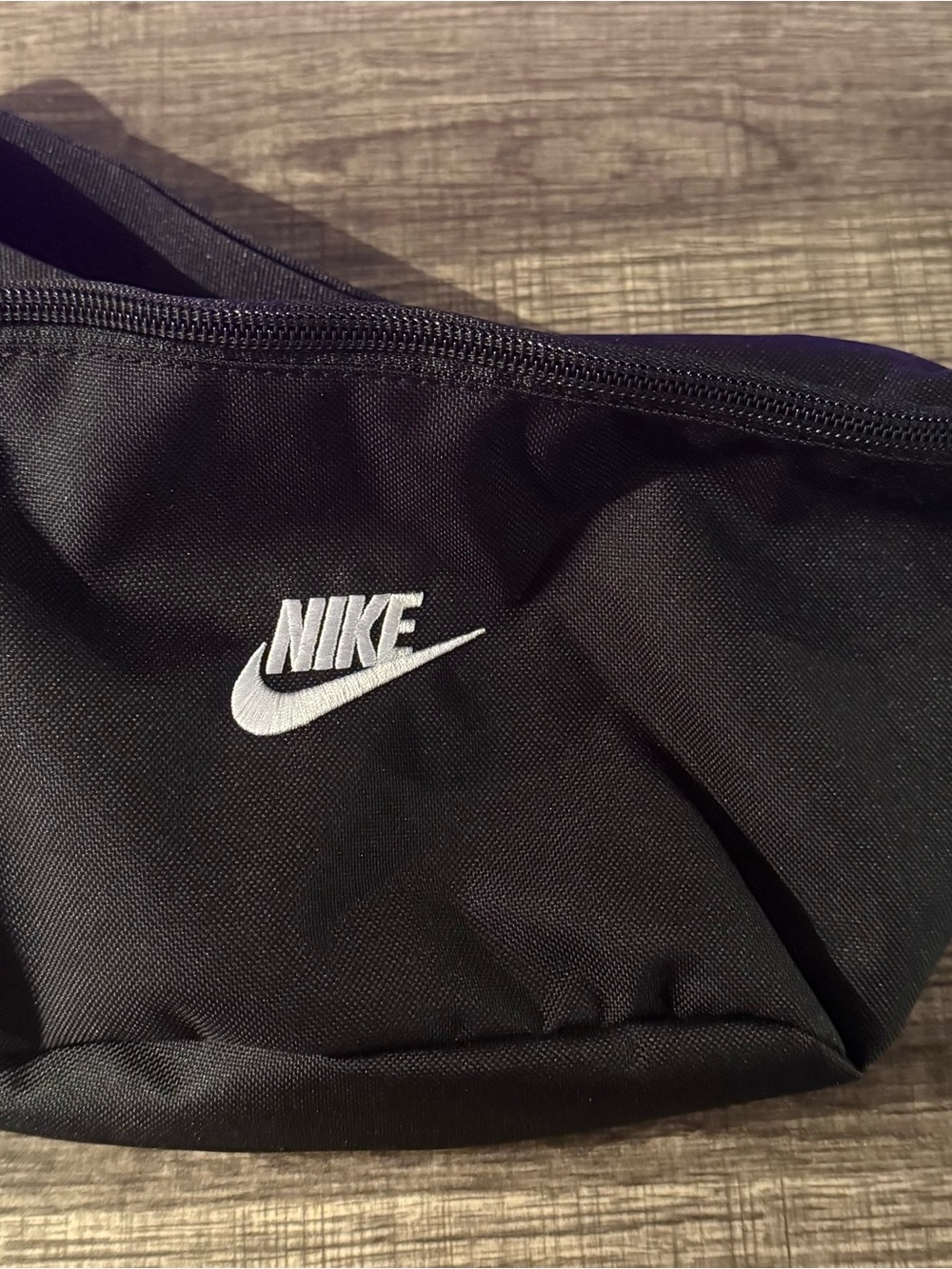 Nike Black Waist Pack with White Swoosh